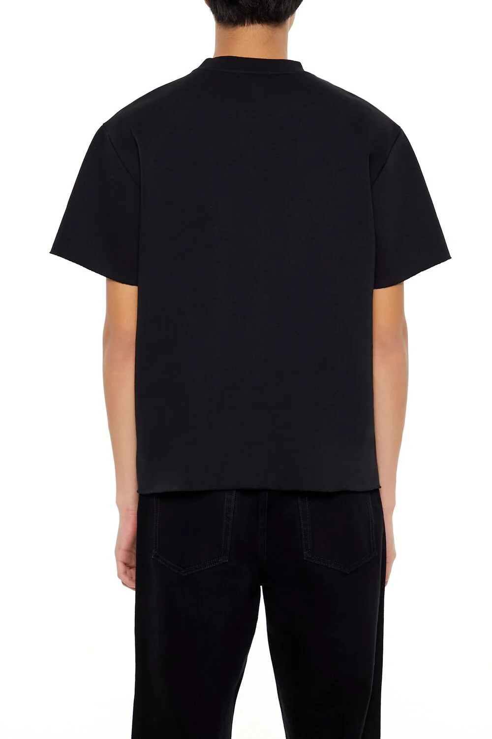 Athletic Cropped Short-Sleeve Raw-Cut Tee - Image 5