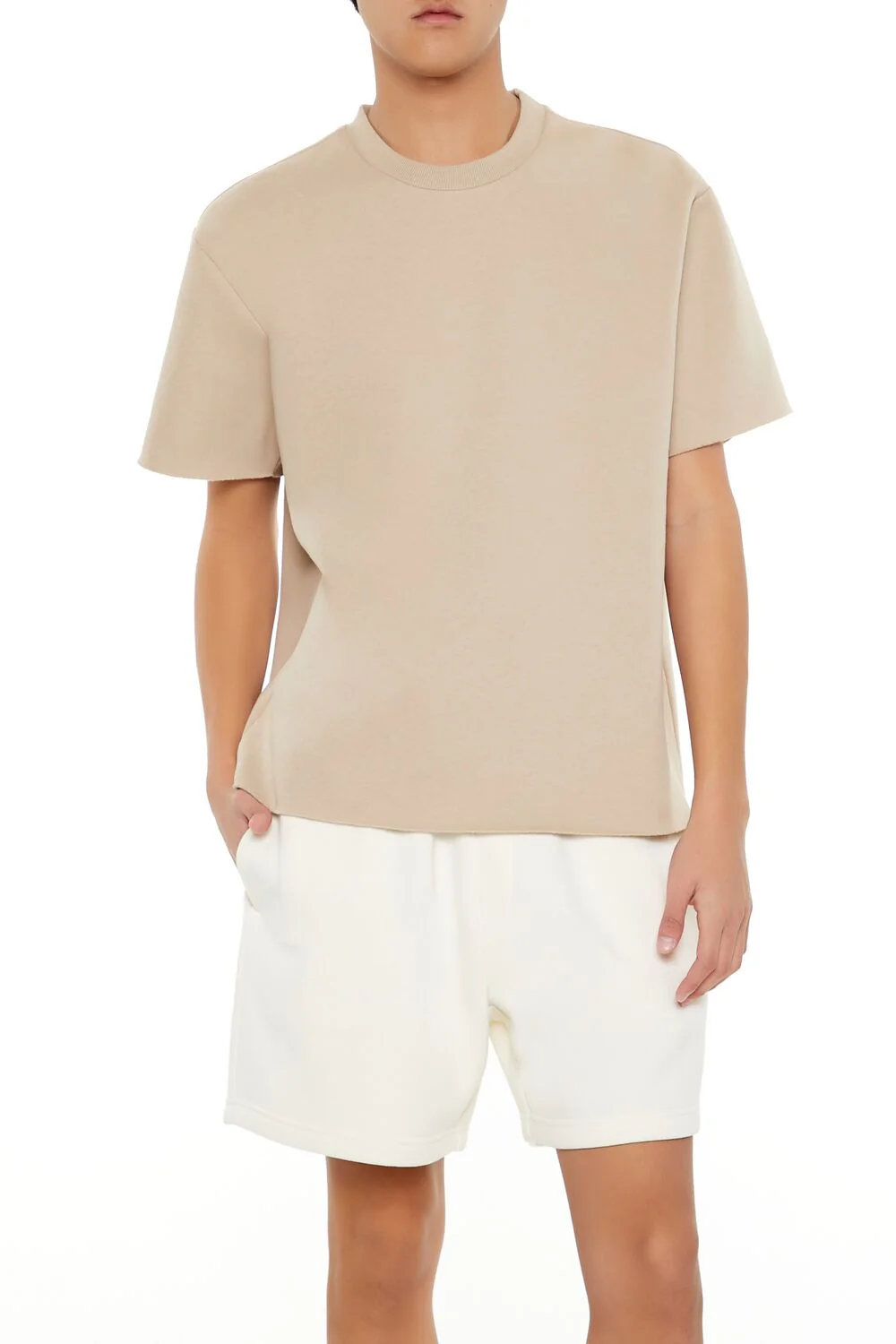 Athletic Cropped Short-Sleeve Raw-Cut Tee - Image 6