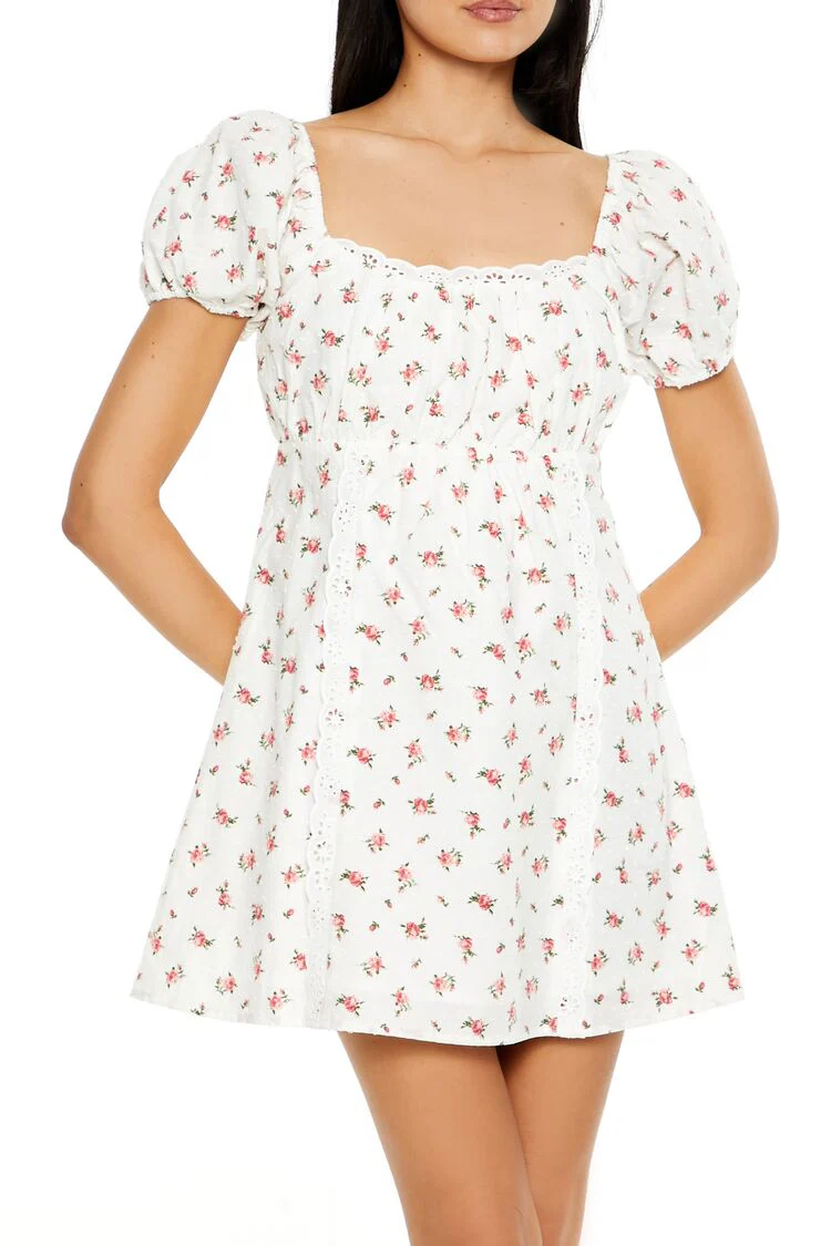 Clip Dot Rose Mini Babydoll Dress - Image 2
