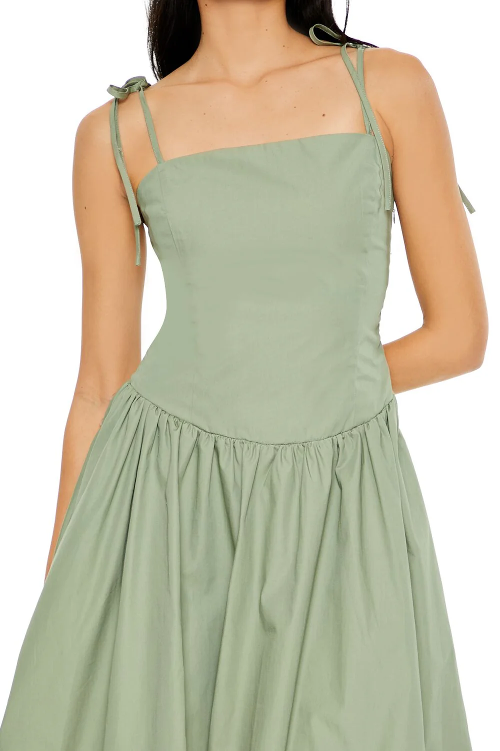 Bubble-Hem Tie-Strap Midi Dress - Image 5
