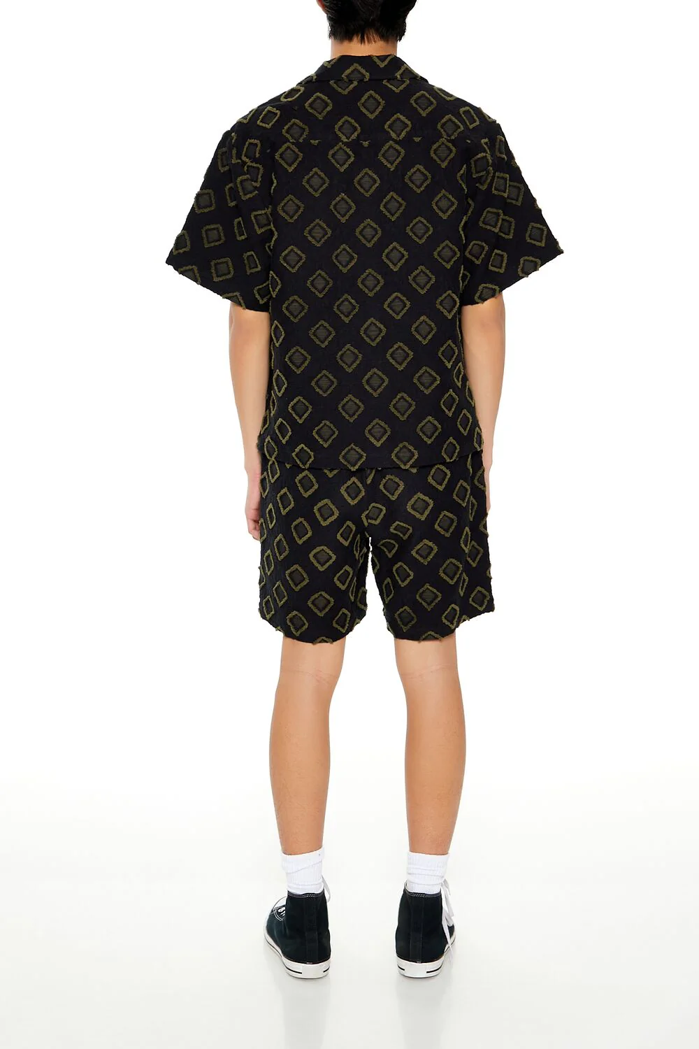 Textured Geo Drawstring Shorts - Image 4