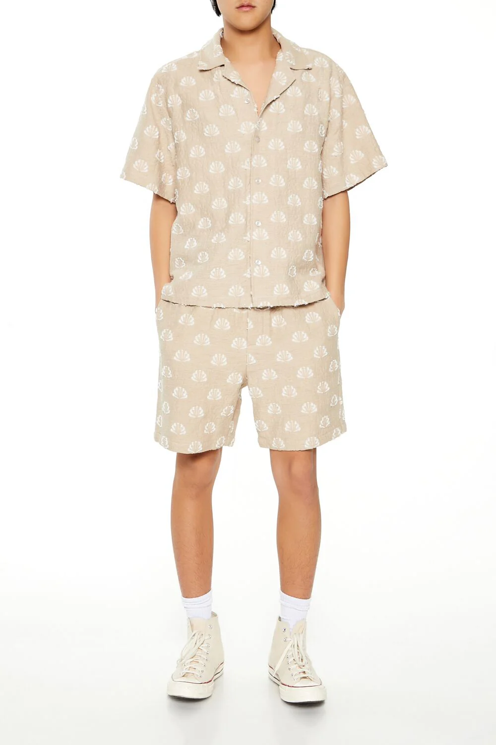 Textured Geo Drawstring Shorts - Image 6