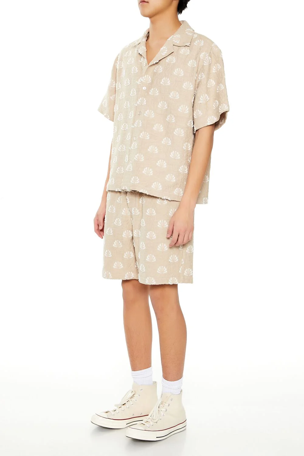 Textured Geo Drawstring Shorts - Image 8