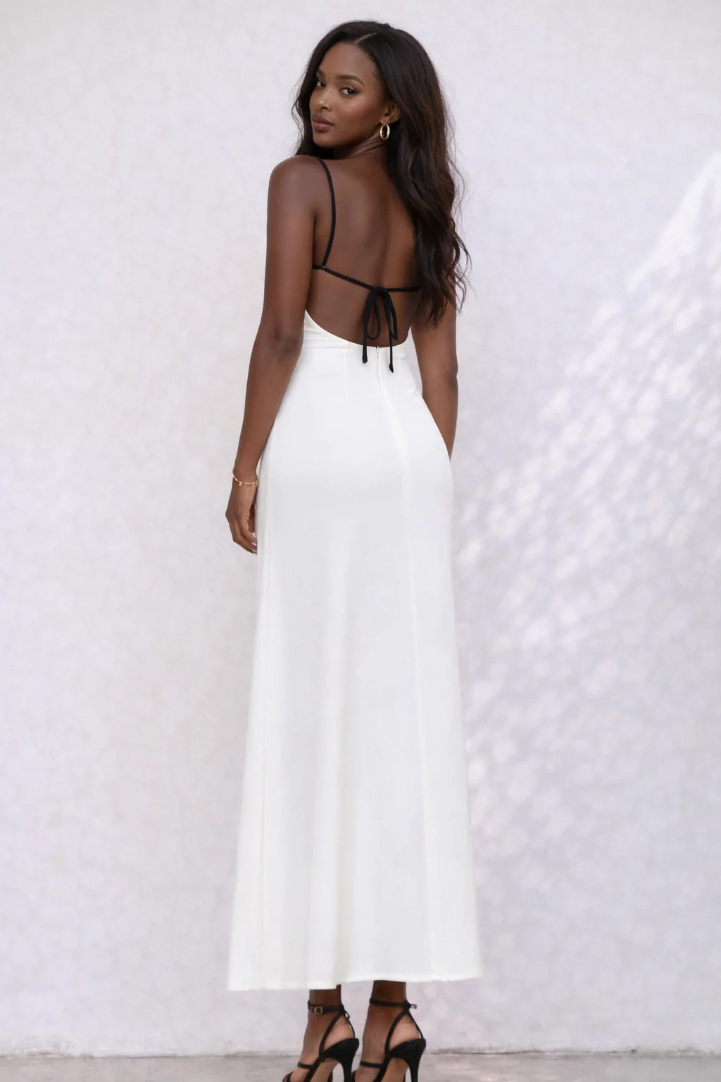 Contrast-Trim Satin Cami Maxi Dress - Image 3