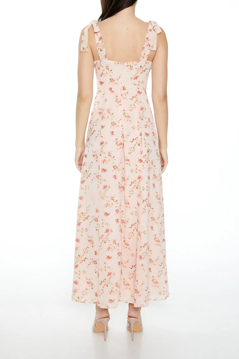 Floral Tie-Strap Maxi Dress - Image 4