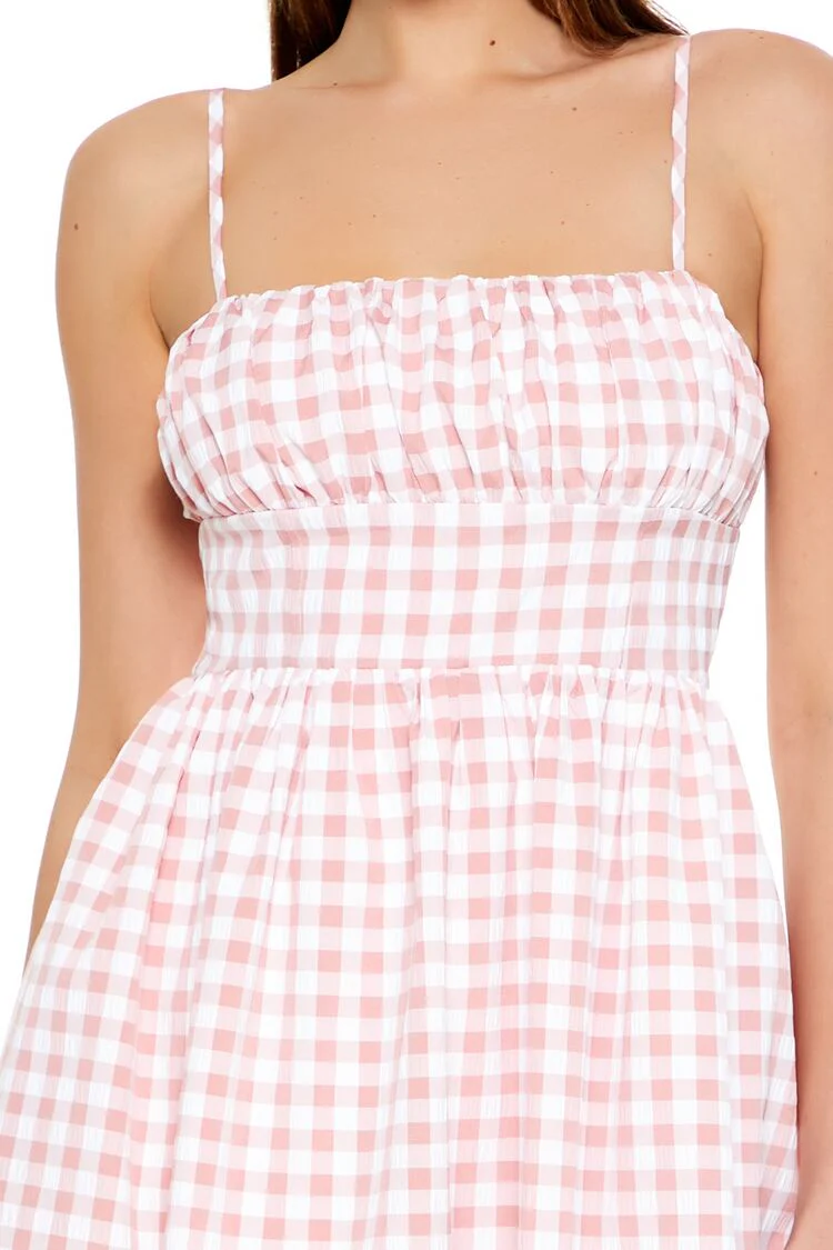 Chiffon Gingham Mini Dress - Image 5