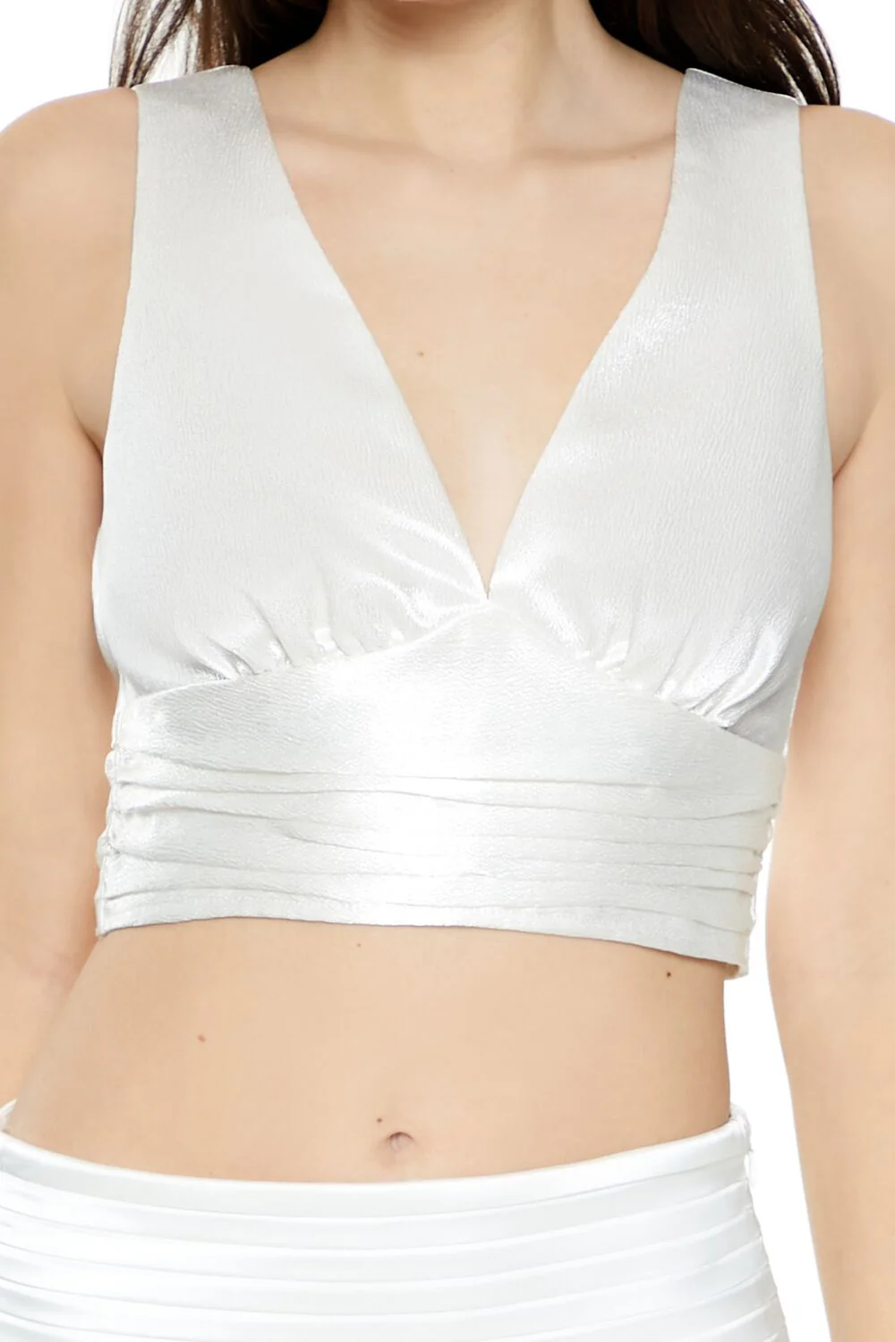Satin Tie-Back Bow Crop Top - Image 3