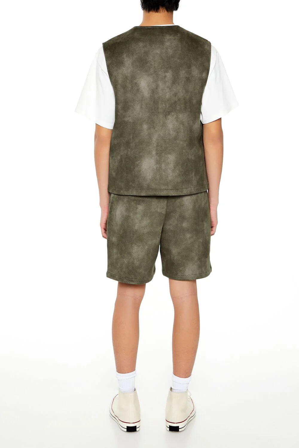 Oil Wash Faux Suede Shorts - Image 4
