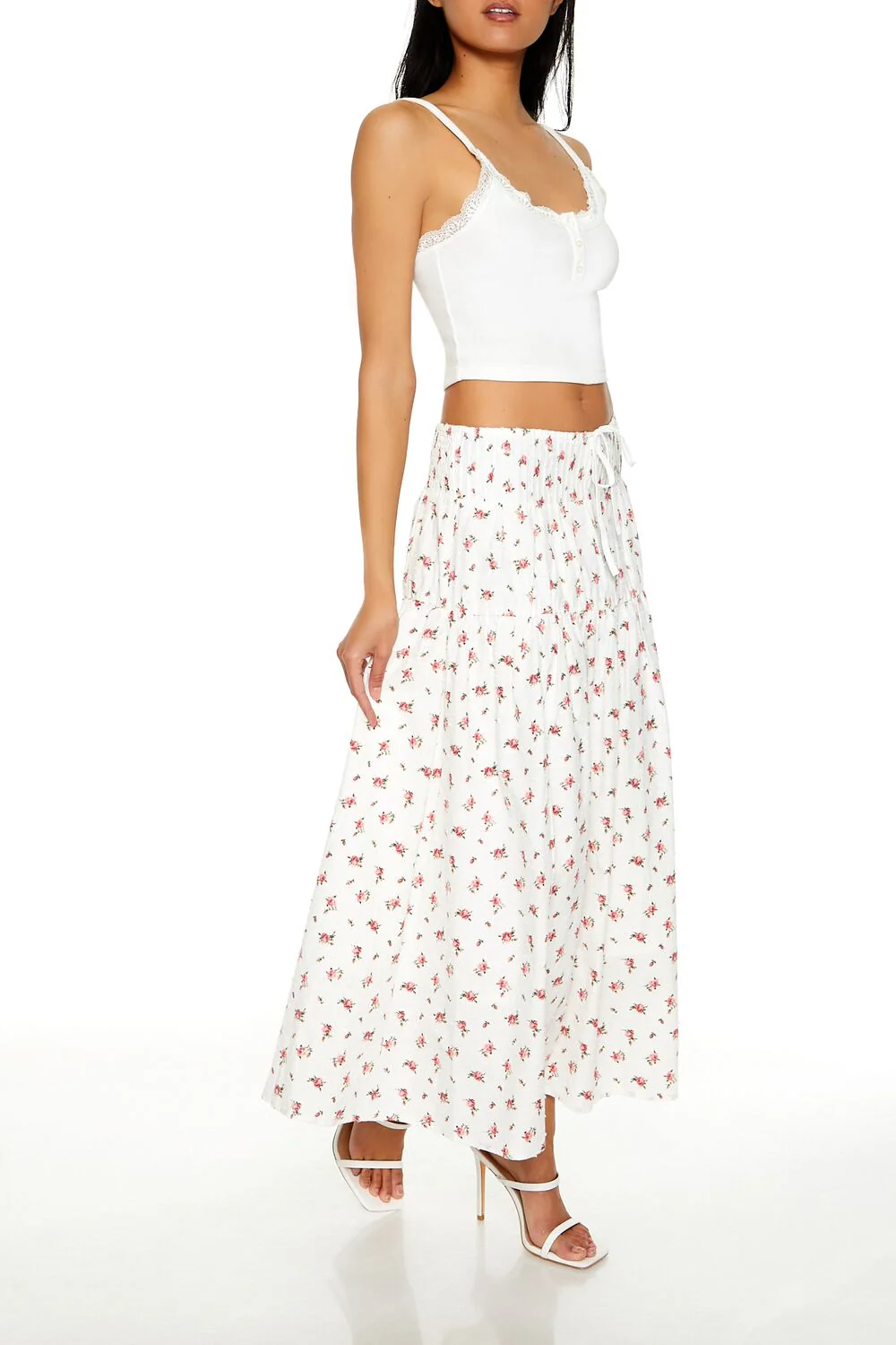 Floral Print Maxi Skirt - Image 3