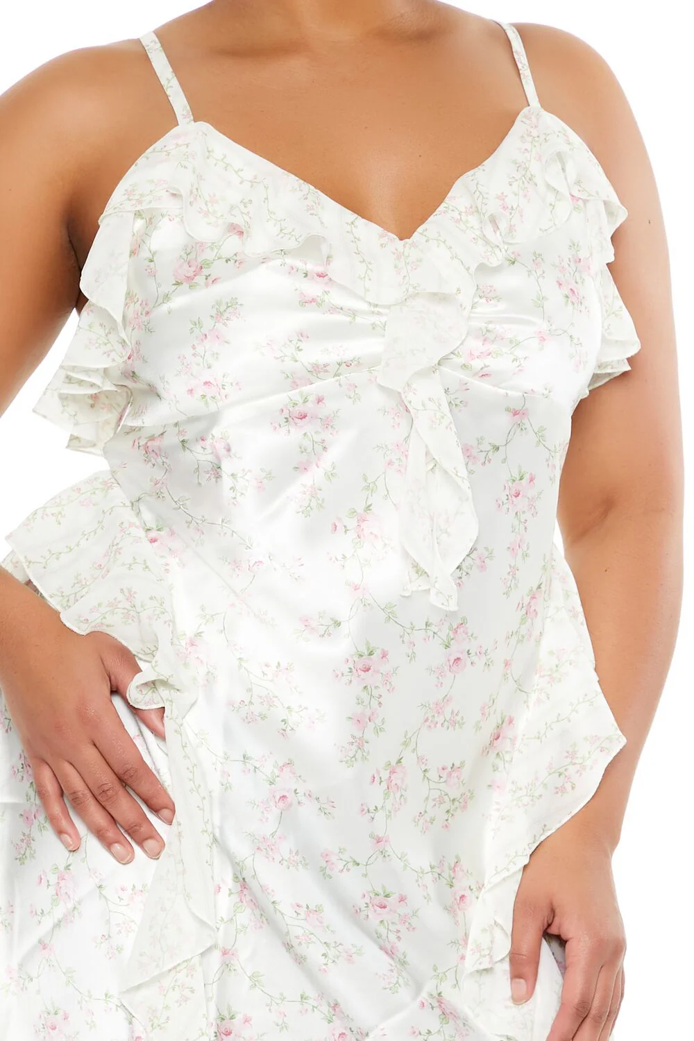 Plus Size Floral Mini Slip Dress - Image 5