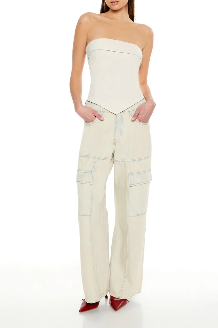 Foldover V-Hem Tube Top - Image 2