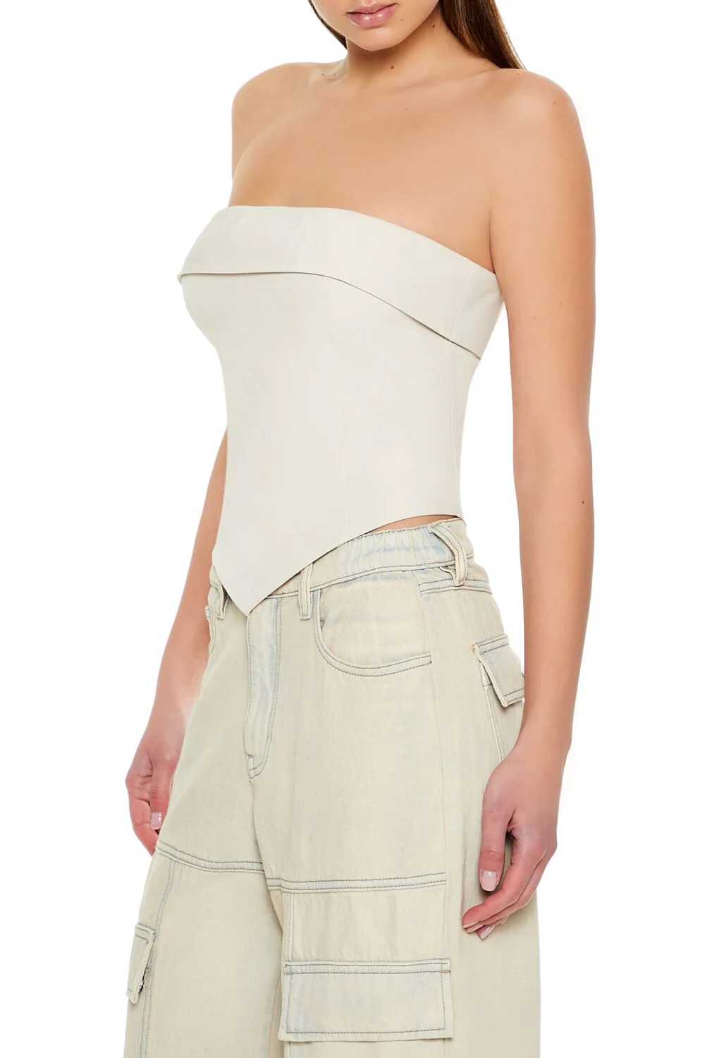 Foldover V-Hem Tube Top - Image 4