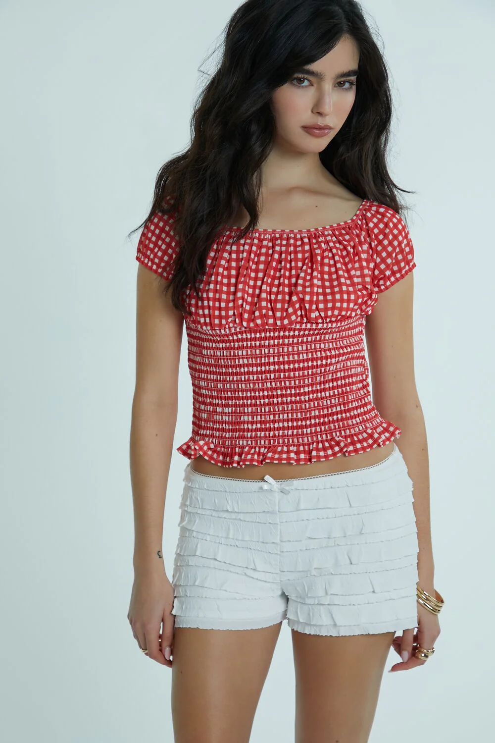 Tiered Ruffle-Trim Bow Shorts - Image 6