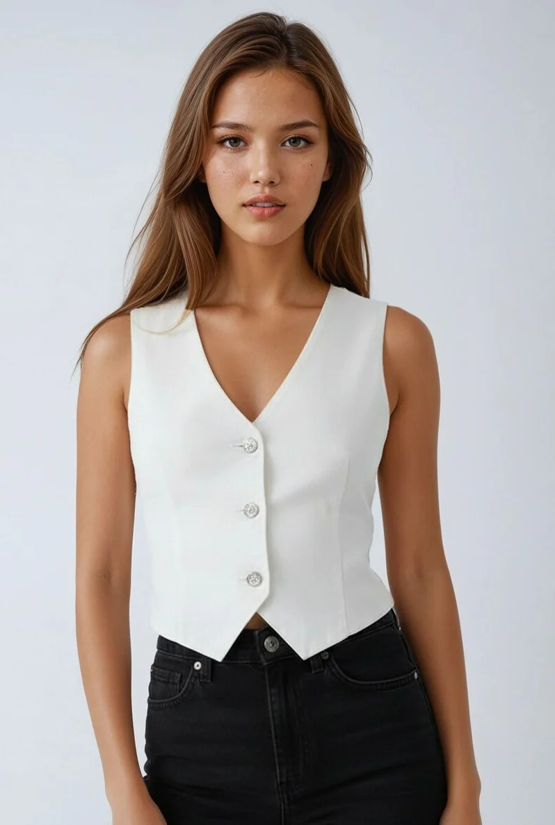 Stretch Denim Vest - Image 3