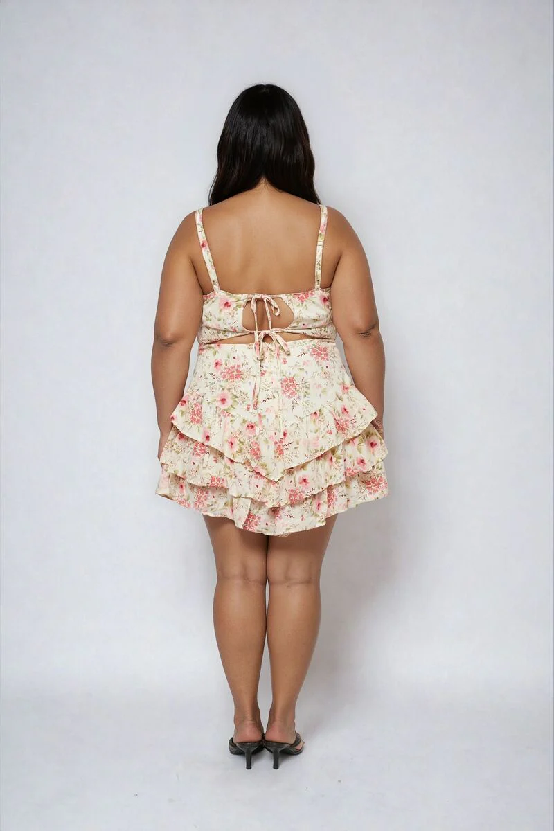 Plus Size Floral Ruffled Mini Dress - Image 4