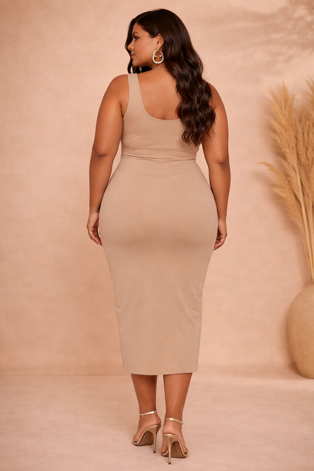 Plus Size Sleeveless Midi Dress - Image 3