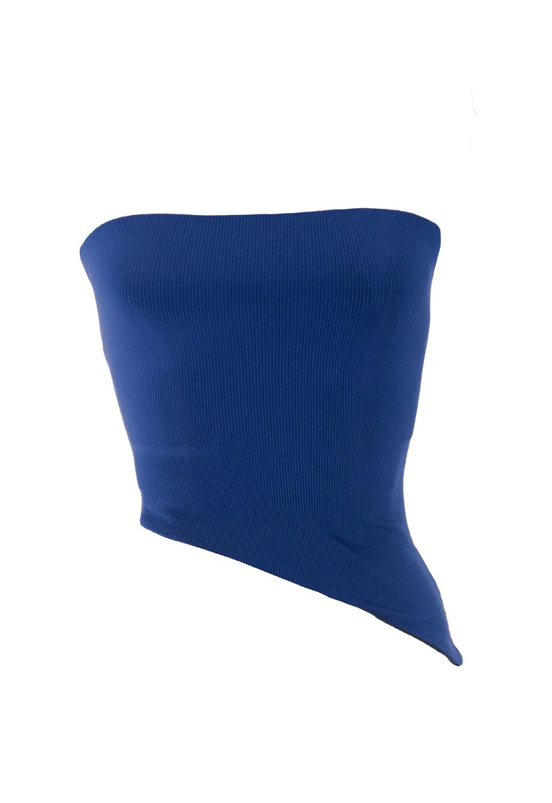 Asymmetrical-Hem Cropped Tube Top - Image 2