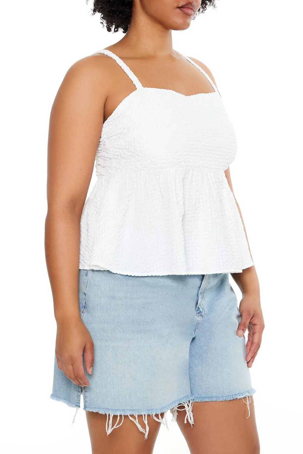Plus Size Seersucker Flounce Top - Image 4