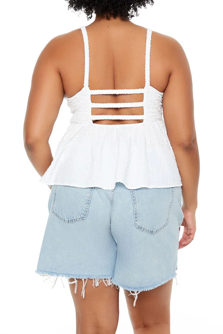 Plus Size Seersucker Flounce Top - Image 5