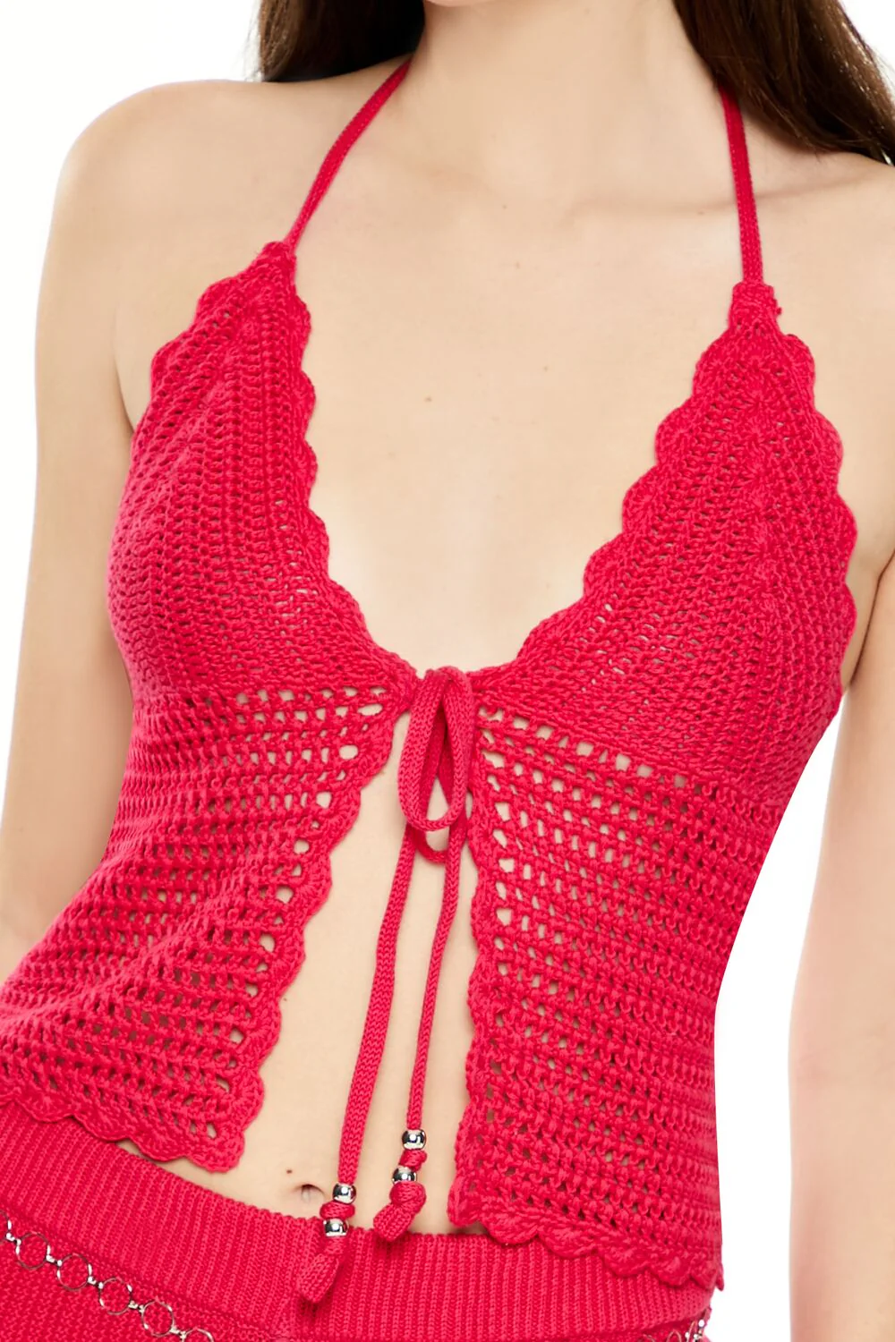 Sweater-Knit Chain Belt Shorts - Image 3