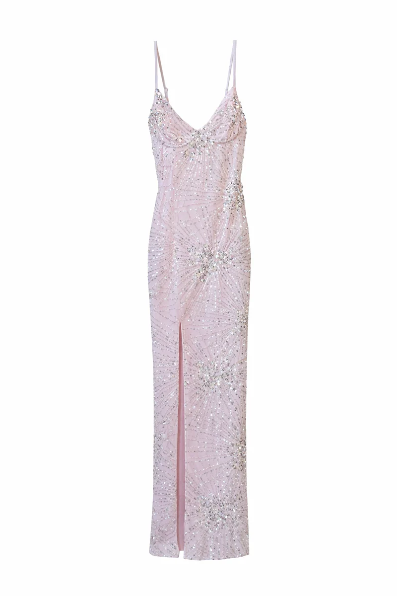 Sequined Beaded Maxi Dress - Image 3