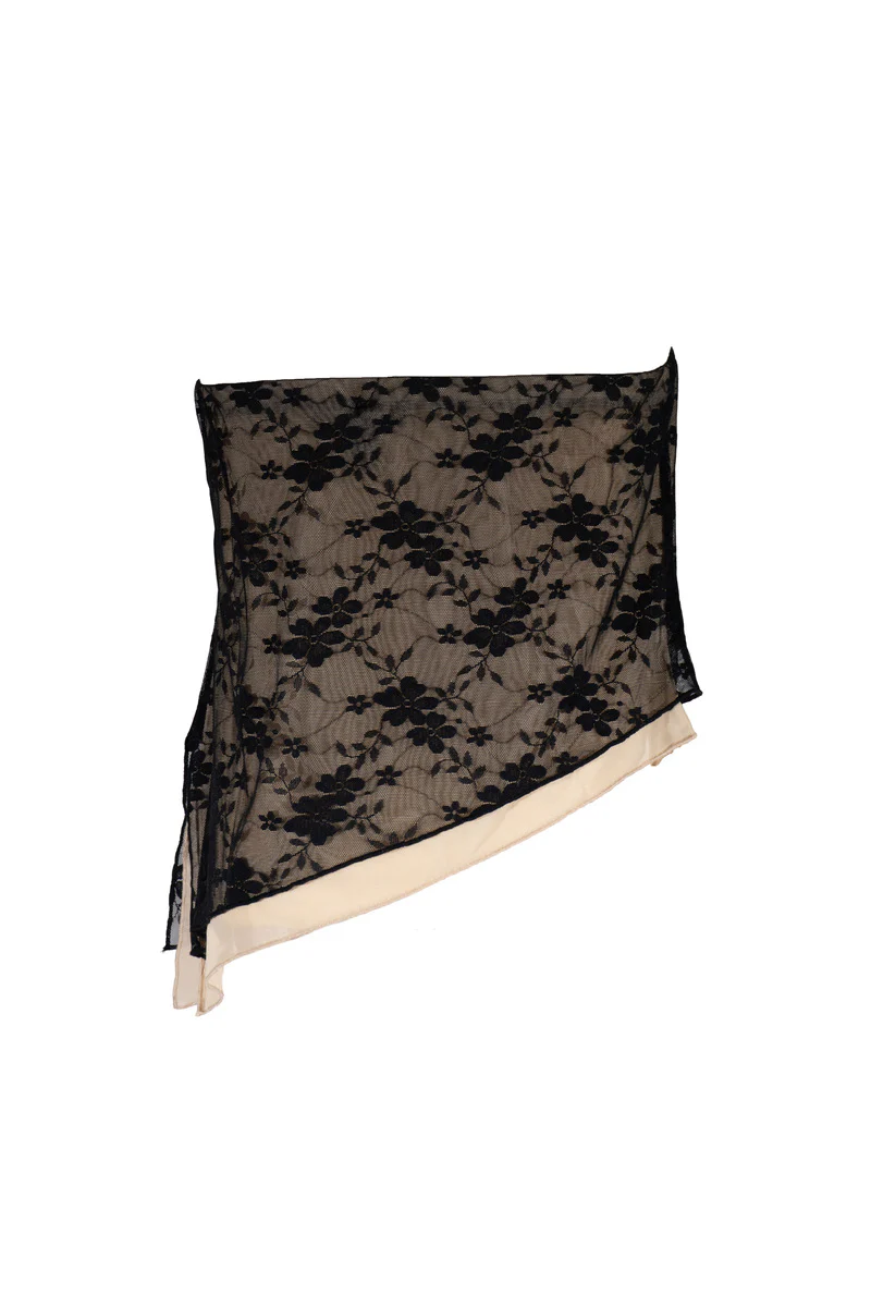 Plus Size Floral Lace Asymmetrical-Hem Tube Top - Image 4
