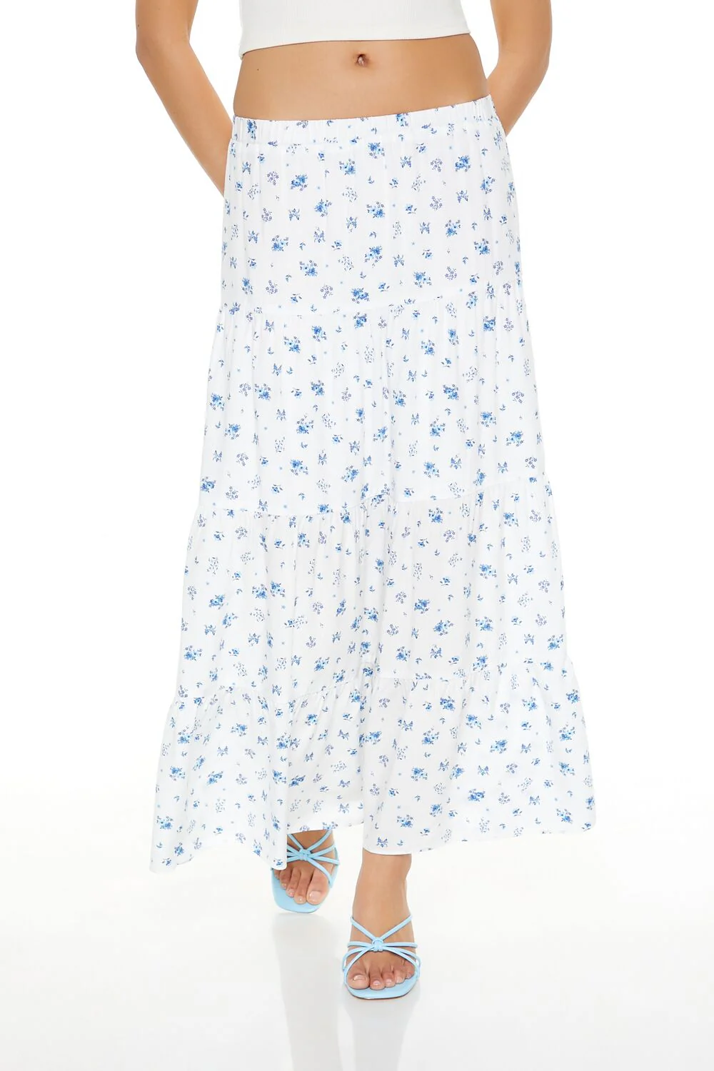 Tiered Floral Print Maxi Skirt - Image 2