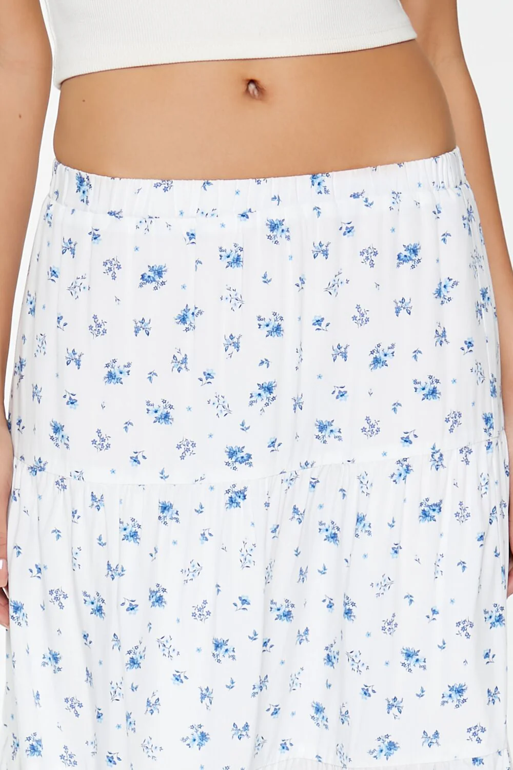 Tiered Floral Print Maxi Skirt - Image 5
