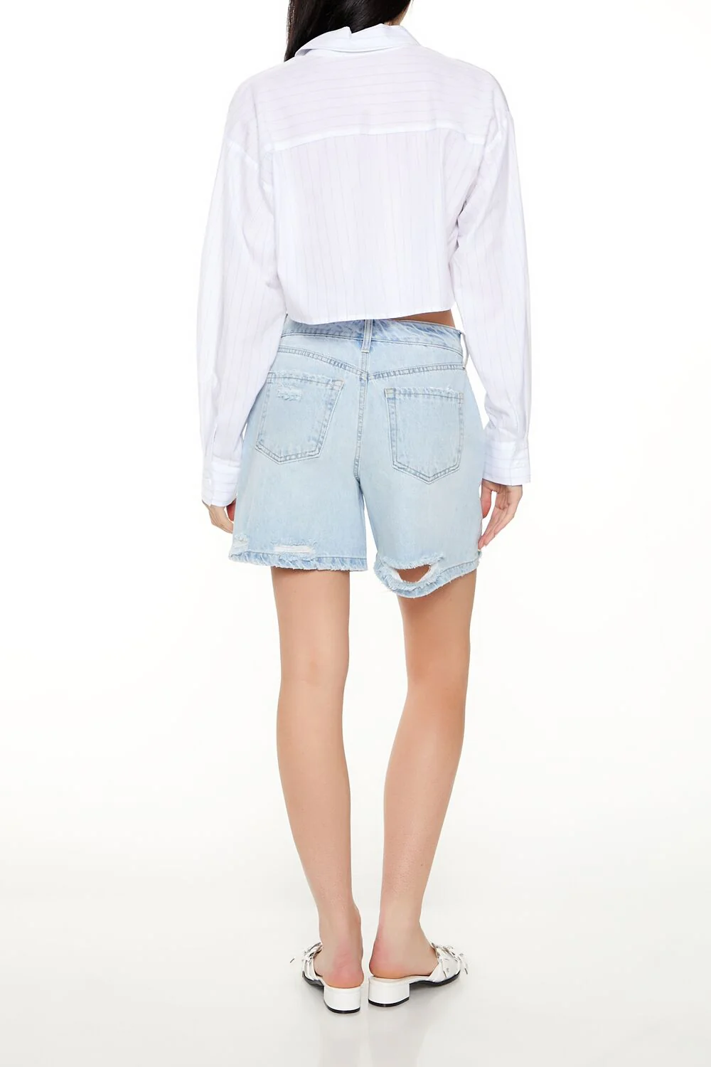 High-Rise Denim Shorts - Image 4