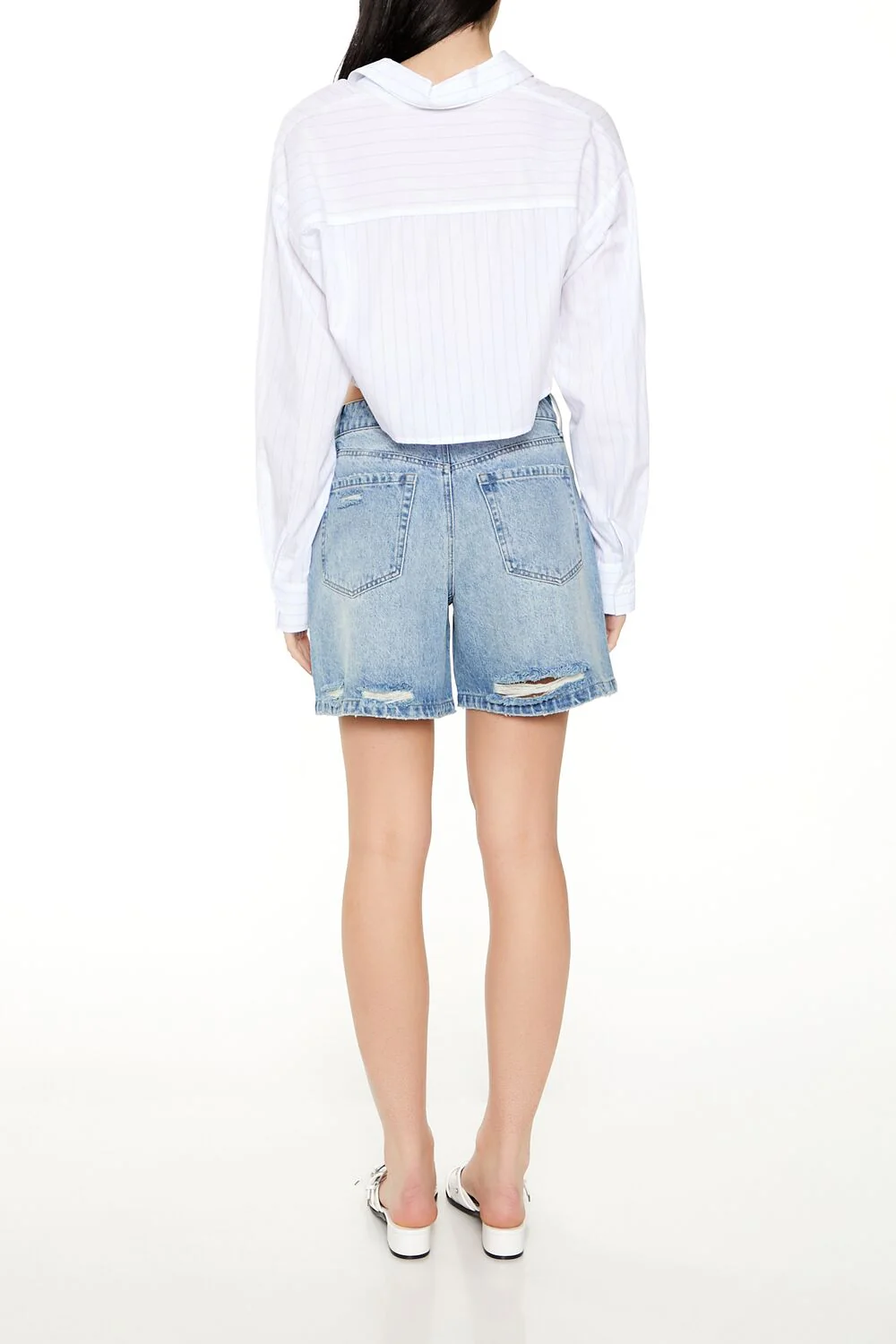 High-Rise Denim Shorts - Image 9