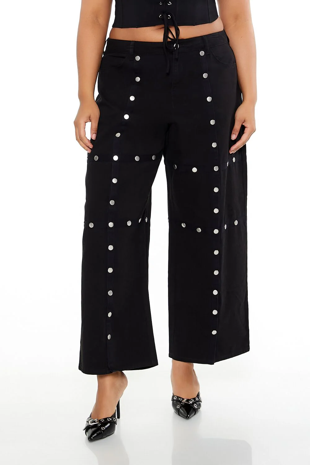 Plus Size Studded High-Rise Pants - Image 2