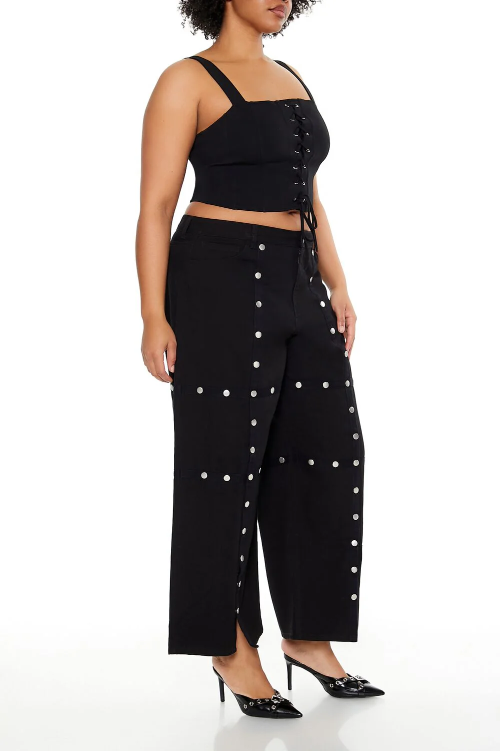 Plus Size Studded High-Rise Pants - Image 3