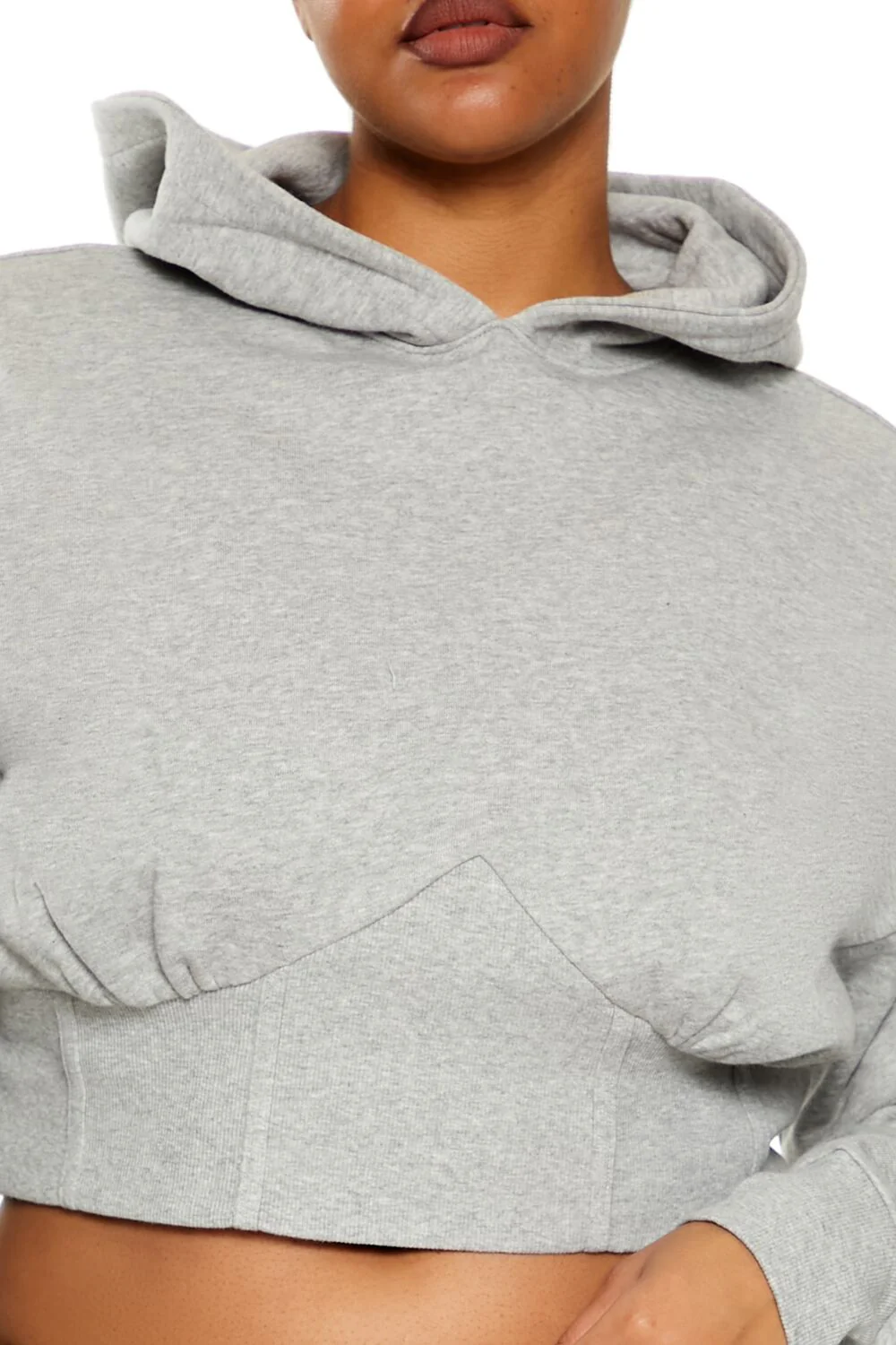 Plus Size Bustier Cropped Hoodie - Image 3