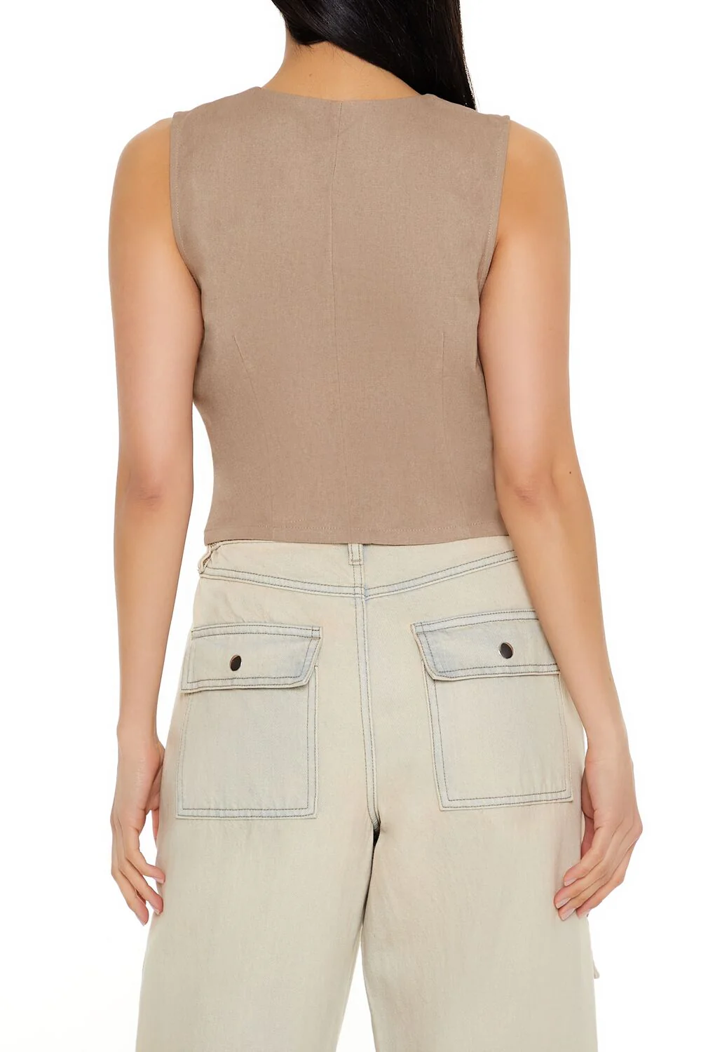 V-Neck Cropped Hem Vest - Image 15