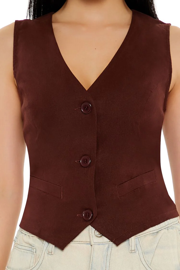 V-Neck Cropped Hem Vest - Image 18