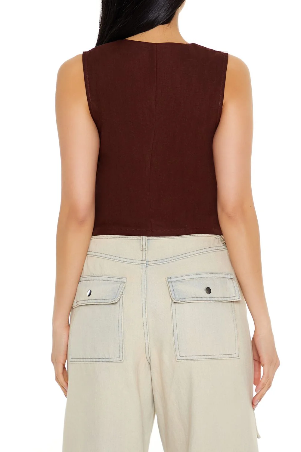 V-Neck Cropped Hem Vest - Image 20