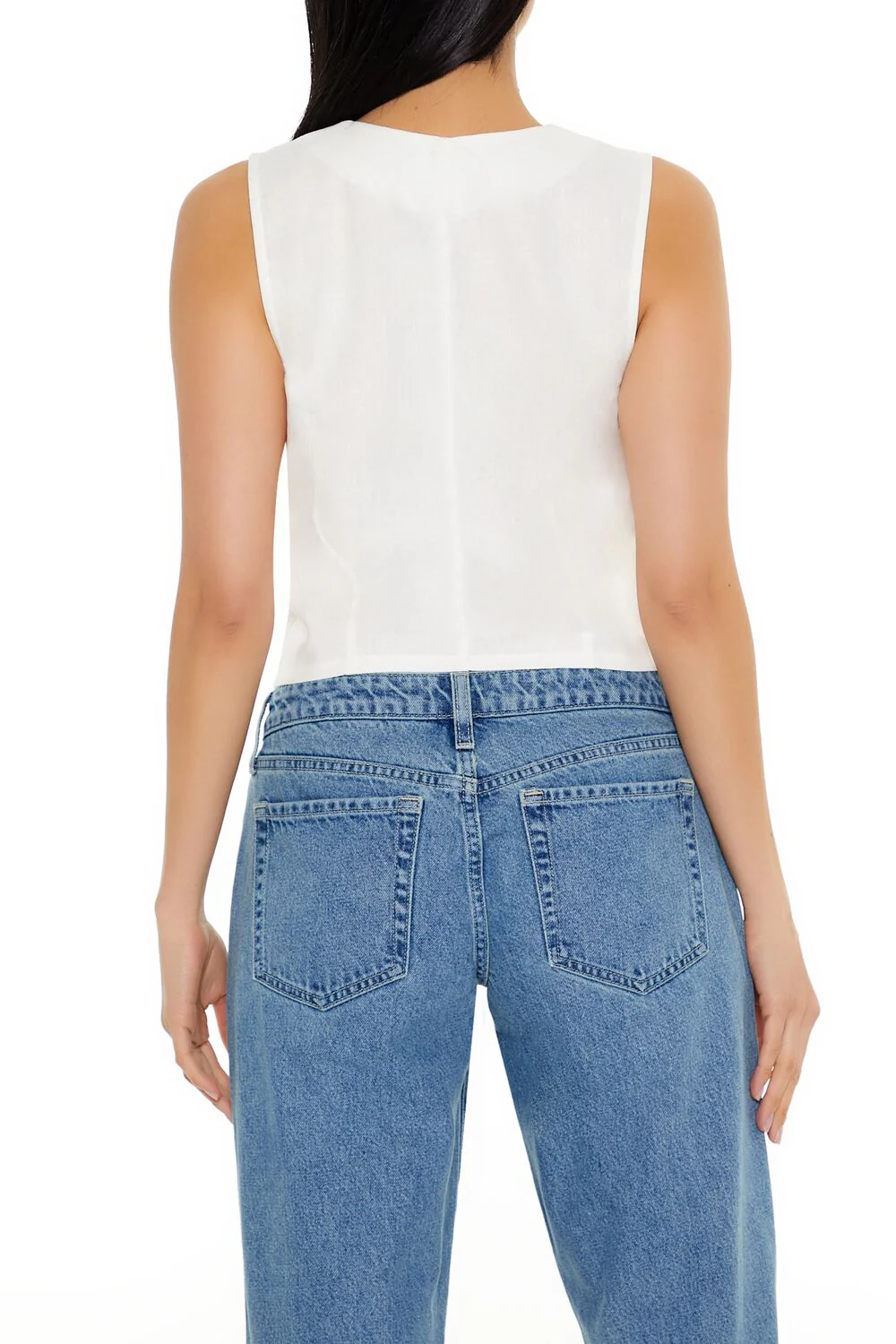 V-Neck Cropped Hem Vest - Image 5