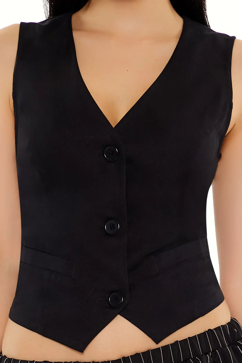V-Neck Cropped Hem Vest - Image 8