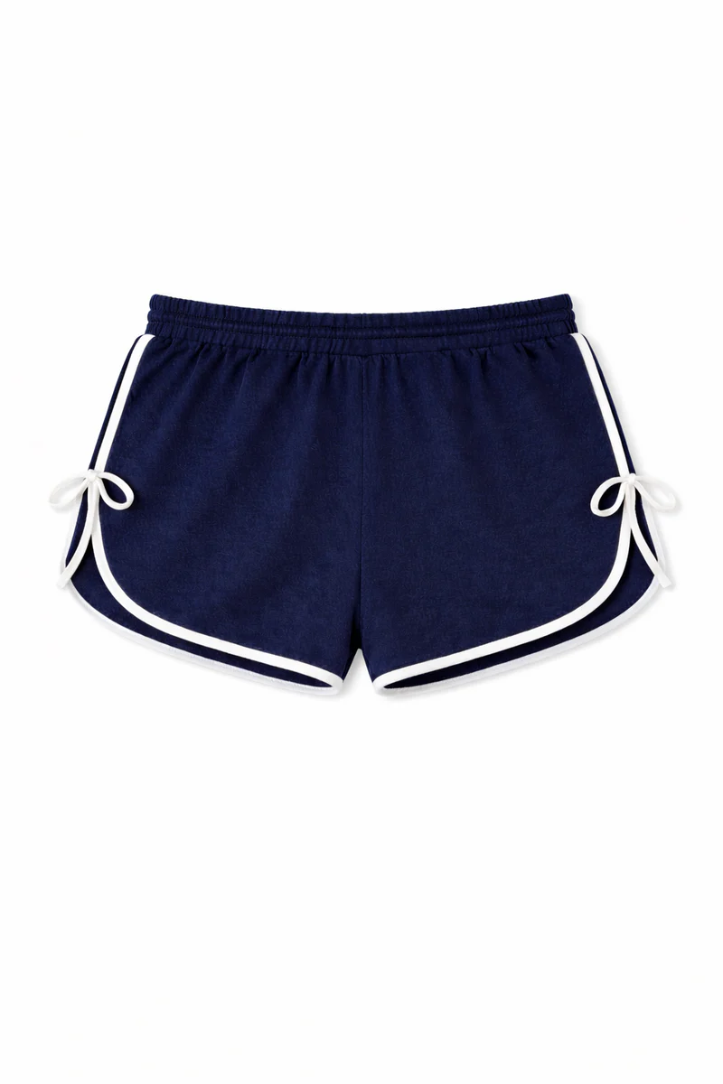 Plus Size Contrast-Trim Tie-Accent Shorts - Image 4