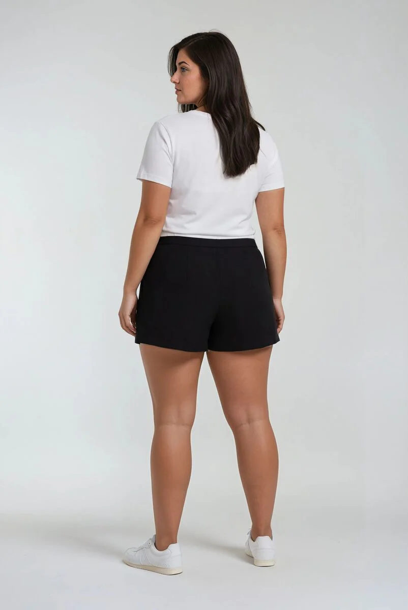 Plus Size Pleated Drawstring Mini Skort - Image 2