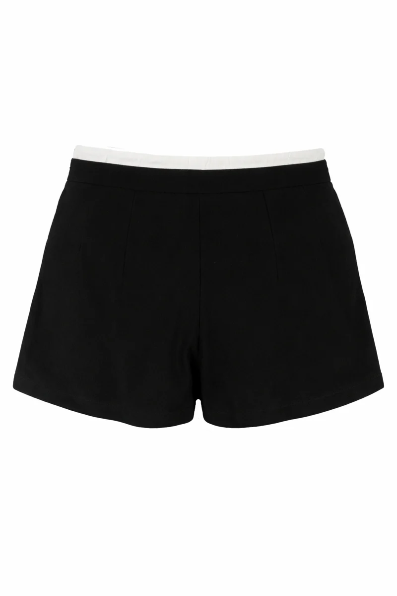 Plus Size Pleated Drawstring Mini Skort - Image 4