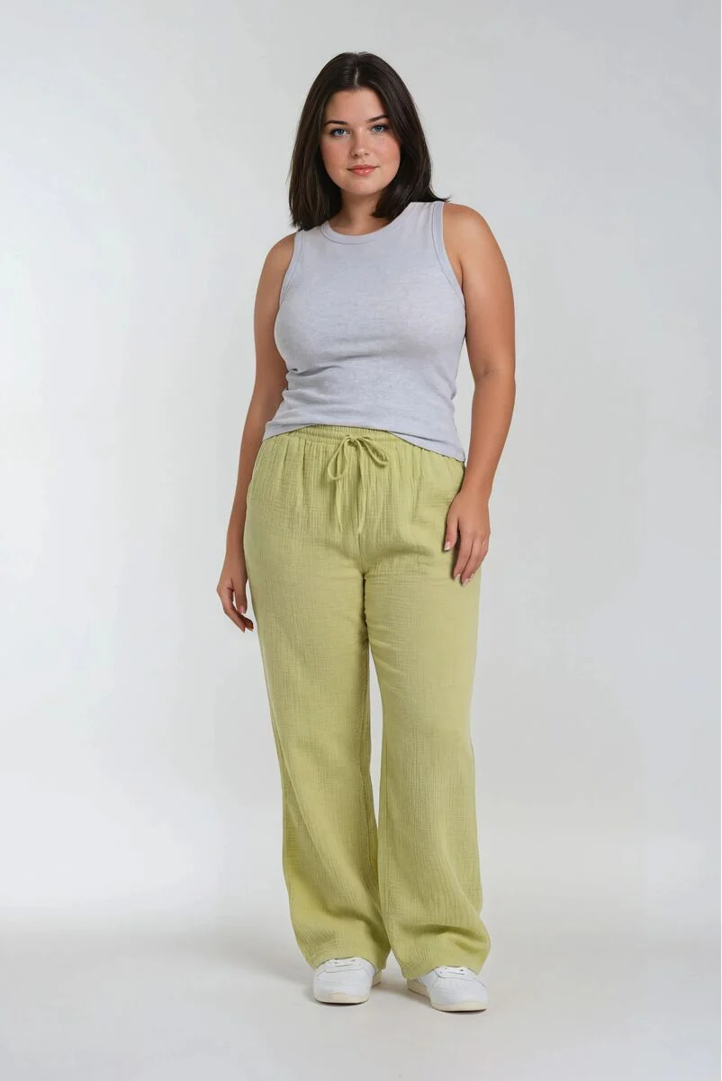 Plus Size Wide-Leg Drawstring Pants - Image 5