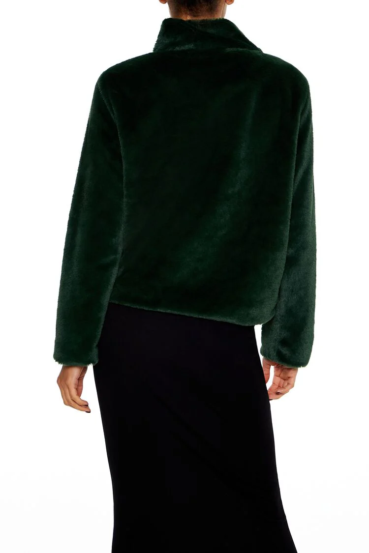 Faux Fur Zip-Up Coat - Image 10