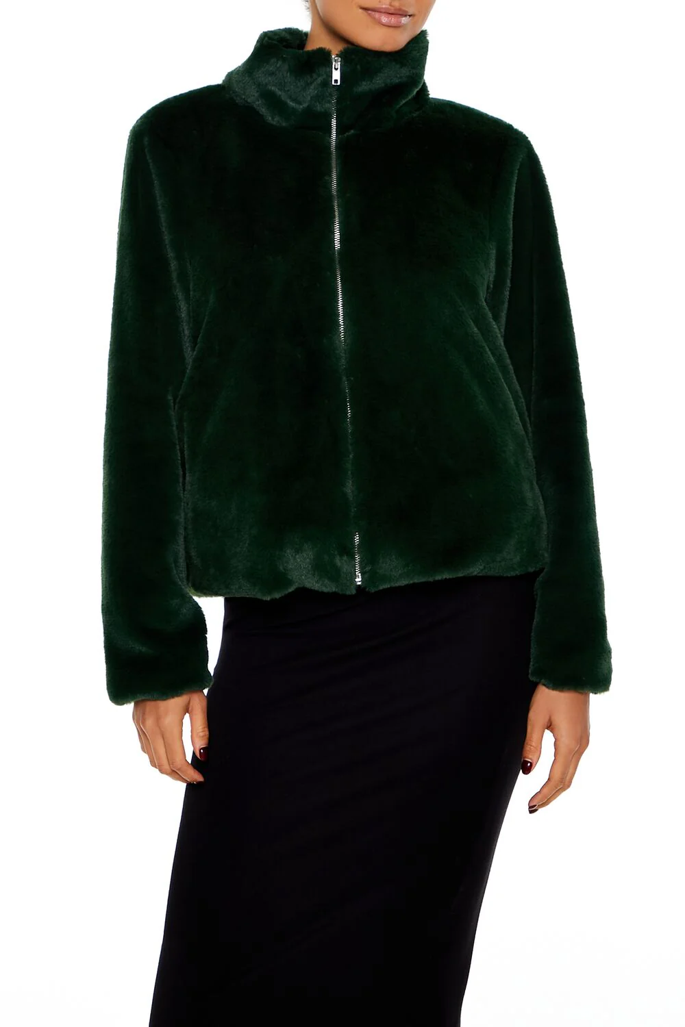 Faux Fur Zip-Up Coat - Image 6