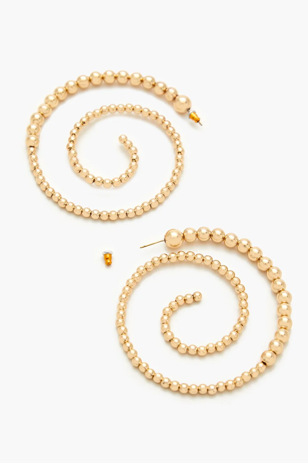 Beaded Spiral Hoop Earrings - Image 3