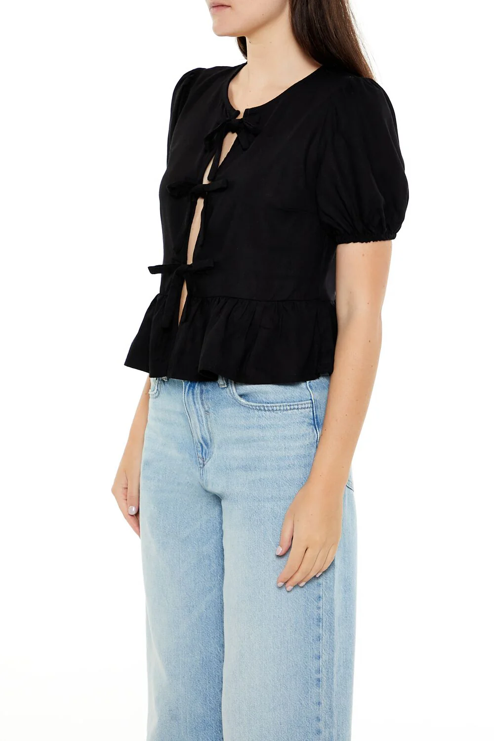Bow Split-Front Flounce Top - Image 4