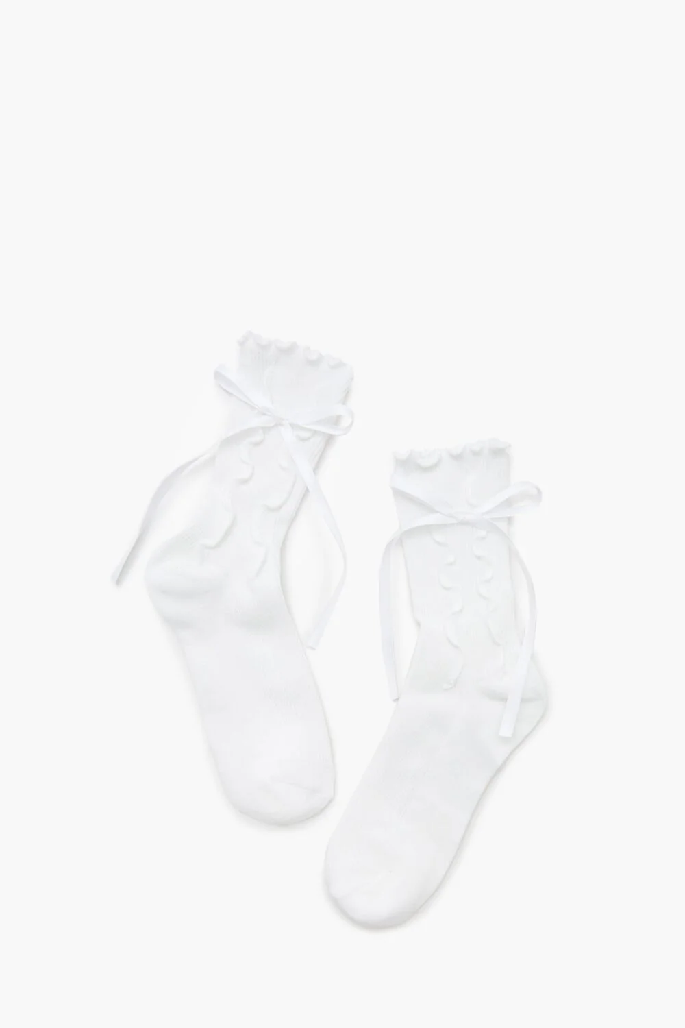 Bow Lettuce-Edge Crew Socks - Image 2