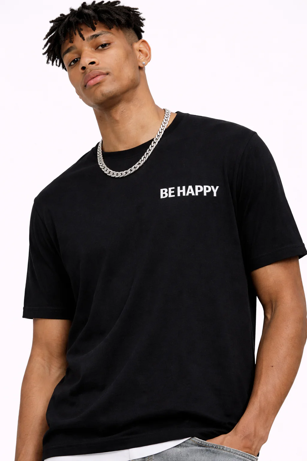 F21 Men Be Happy Graphic Tee - Image 2