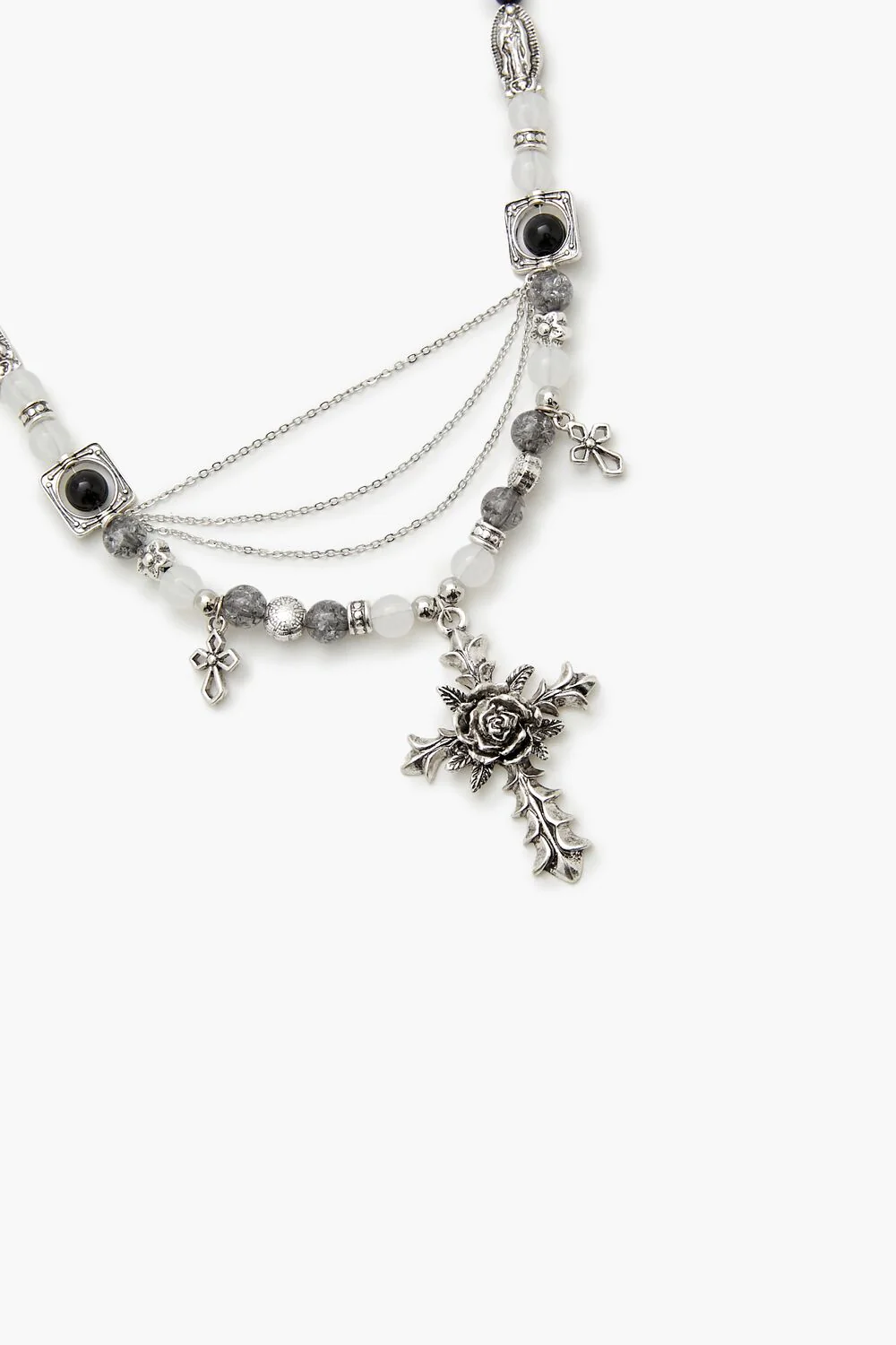 Beaded Cross Pendant Necklace - Image 4