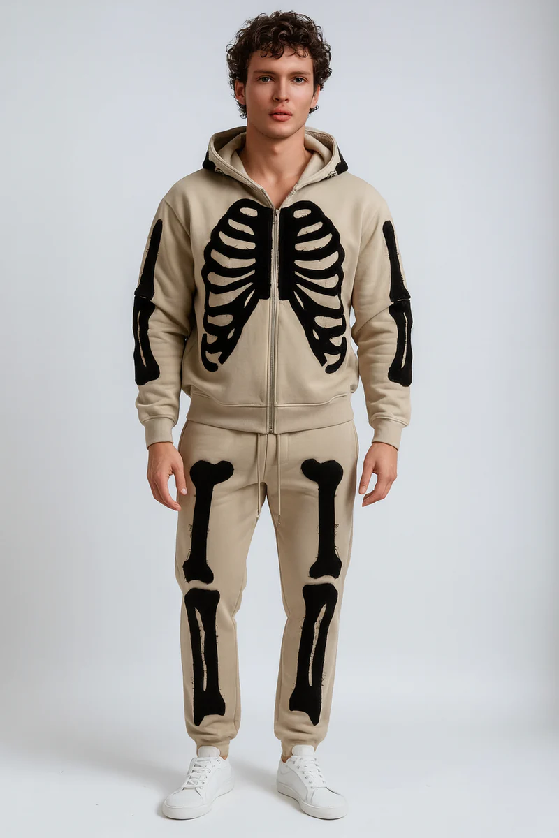 Skeleton Graphic Zip-Up Hoodie - Image 3
